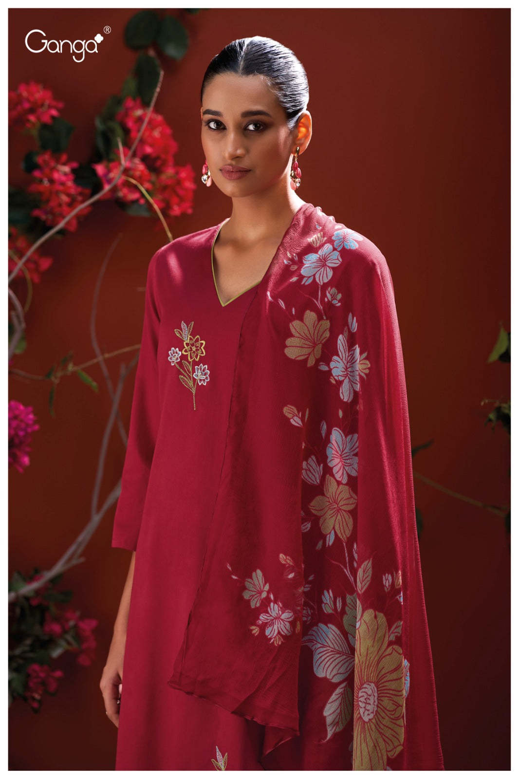 Iraya 3861 Ganga Cotton Satin Plazzo Style Suits Exporter