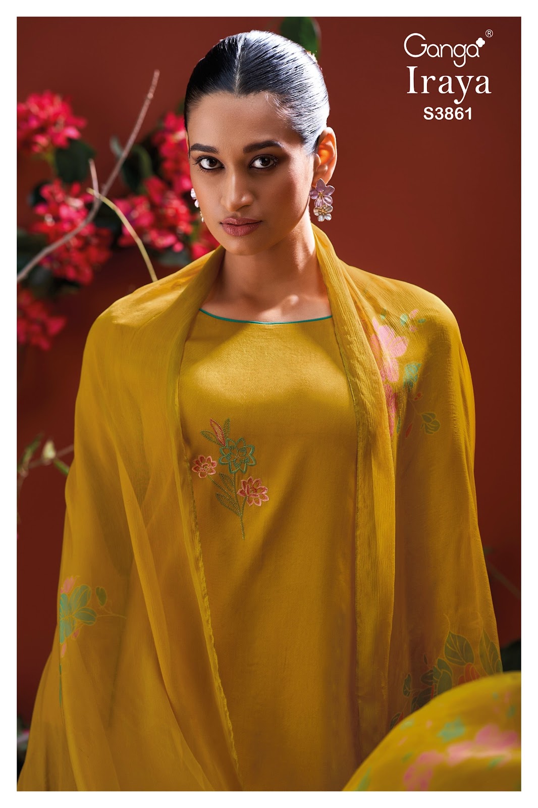 Iraya 3861 Ganga Cotton Satin Plazzo Style Suits Exporter