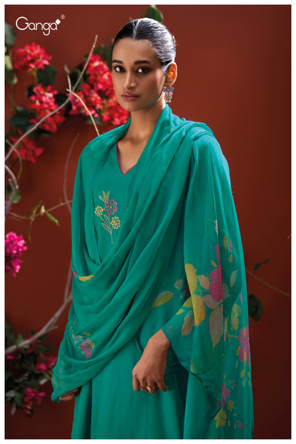 Iraya 3861 Ganga Cotton Satin Plazzo Style Suits Exporter