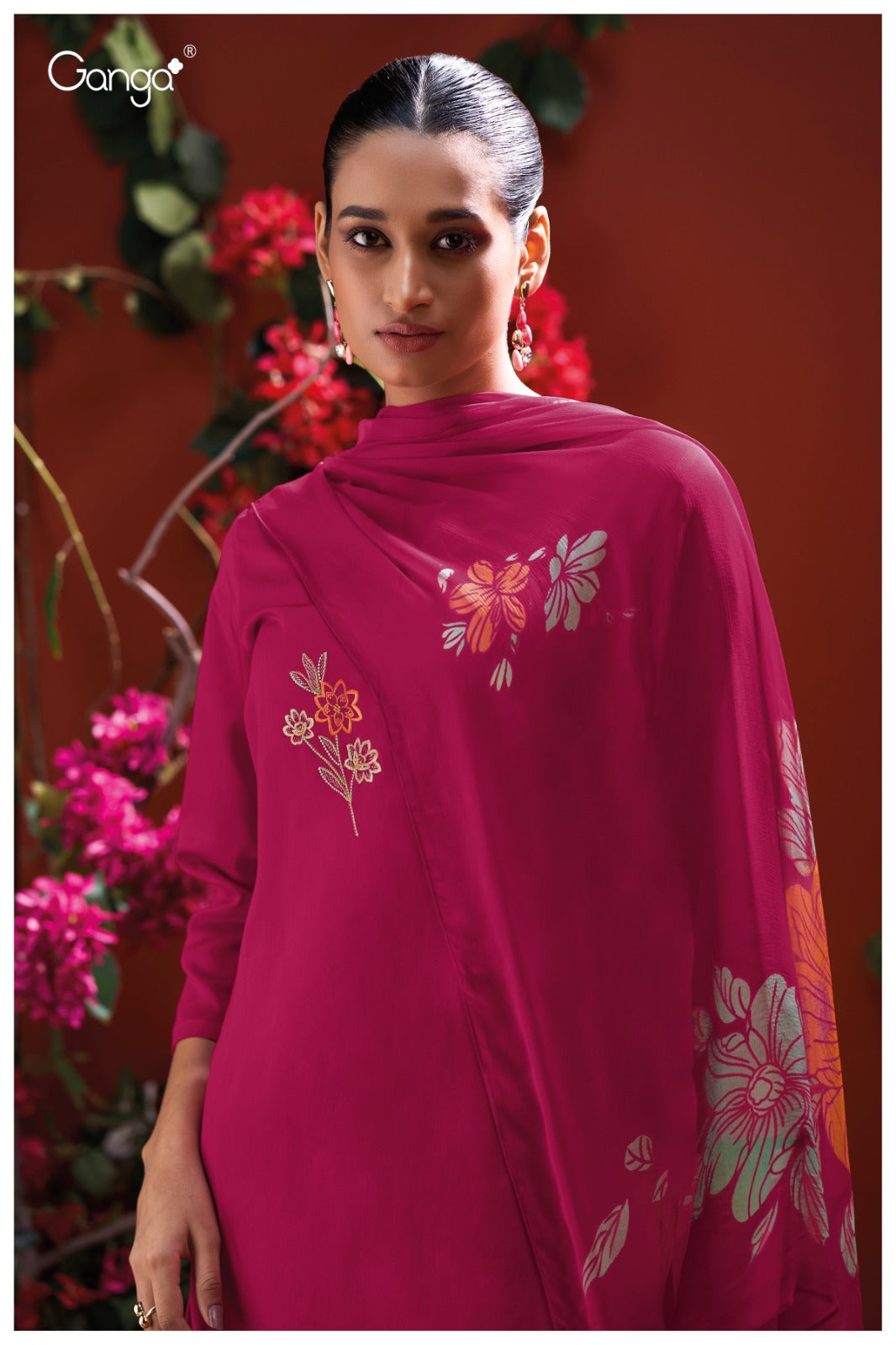 Iraya 3861 Ganga Cotton Satin Plazzo Style Suits Exporter