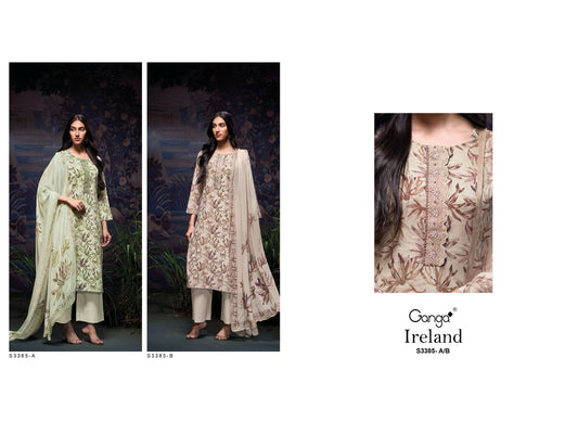 Ireland 3385 Ganga Premium Cotton Plazzo Style Suits Supplier Ahmedabad
