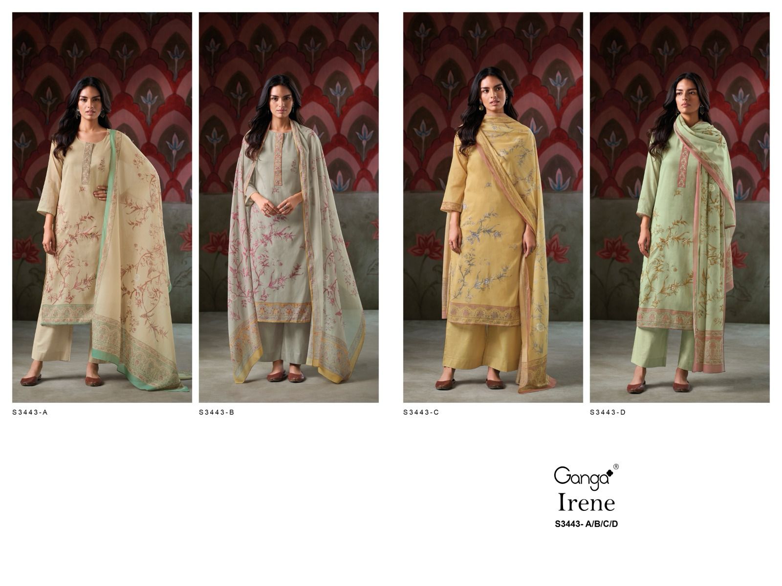 Irene 3443 Ganga Mal Plazzo Style Suits Supplier Ahmedabad