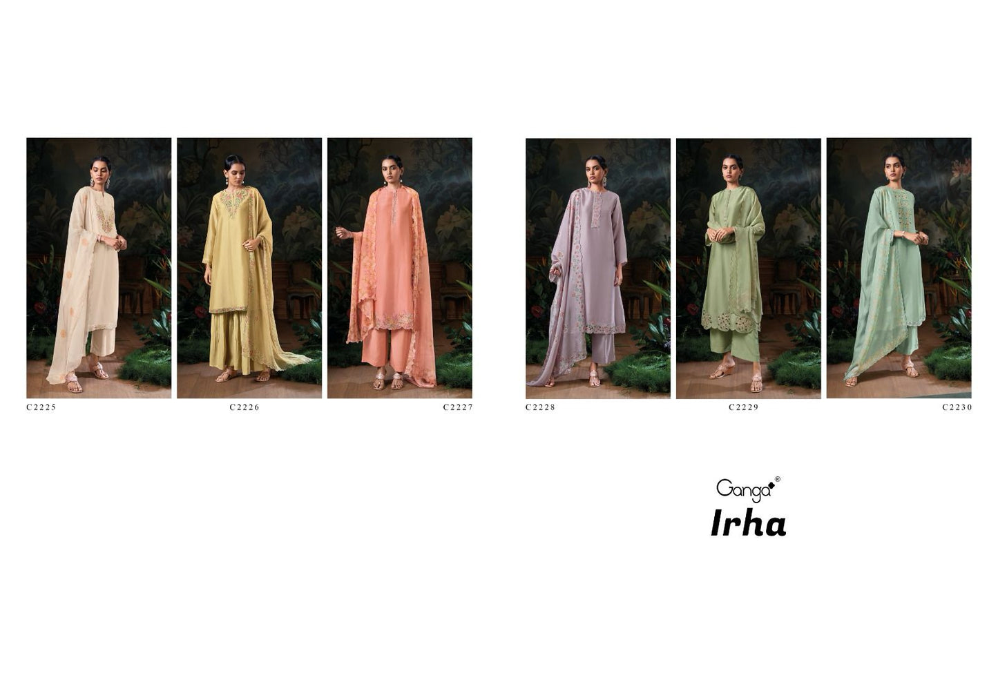 Irha Ganga Pure Bemberg Pant Style Suits Exporter India
