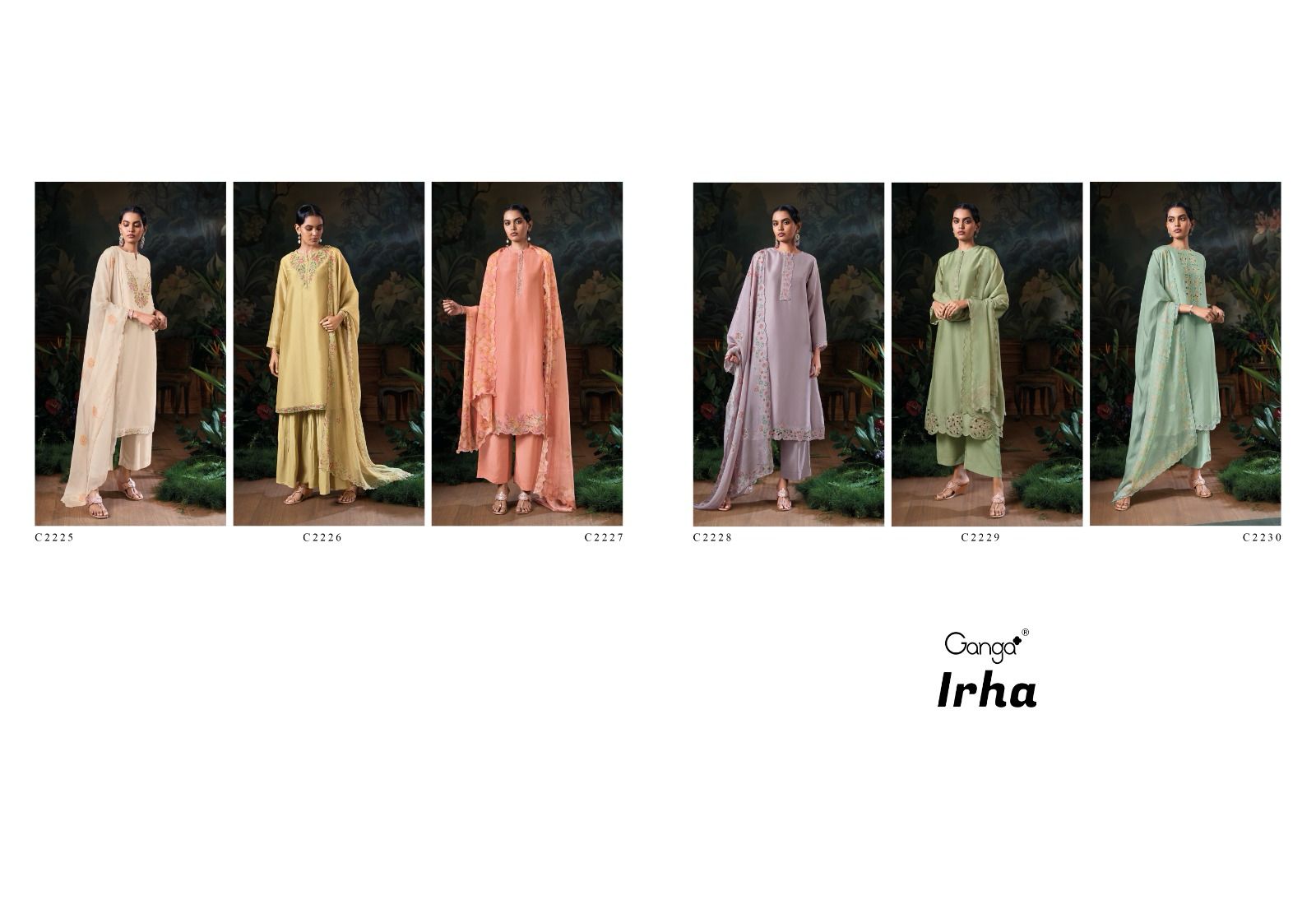Irha Ganga Pure Bemberg Pant Style Suits Exporter India