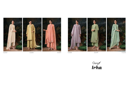 Irha Ganga Pure Bemberg Pant Style Suits Exporter India