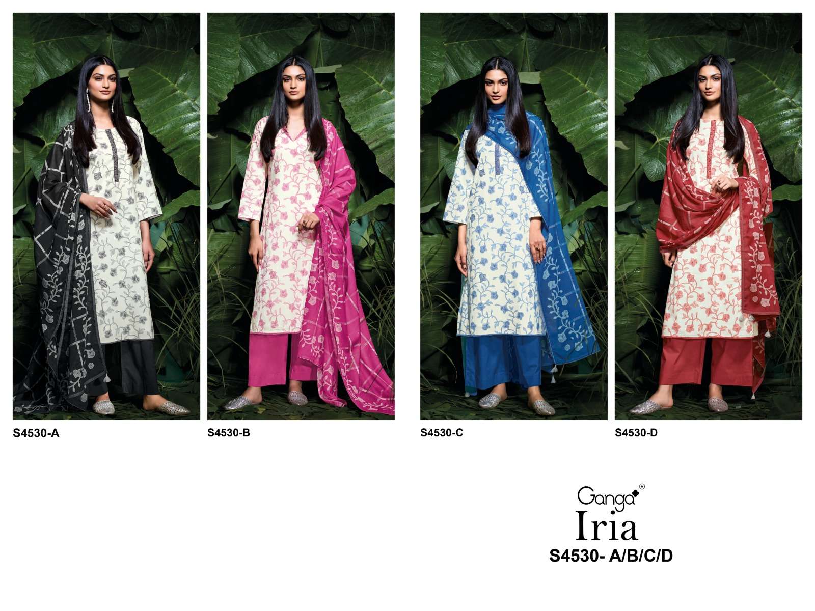 Iria 4530 Ganga Cotton Pant Style Suits Wholesaler Gujarat