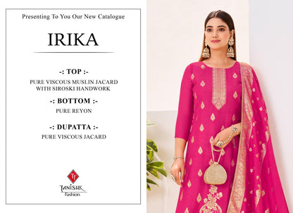 Irika Tanishk Fashion Pure Viscose Muslin Pant Style Suits Manufacturer India