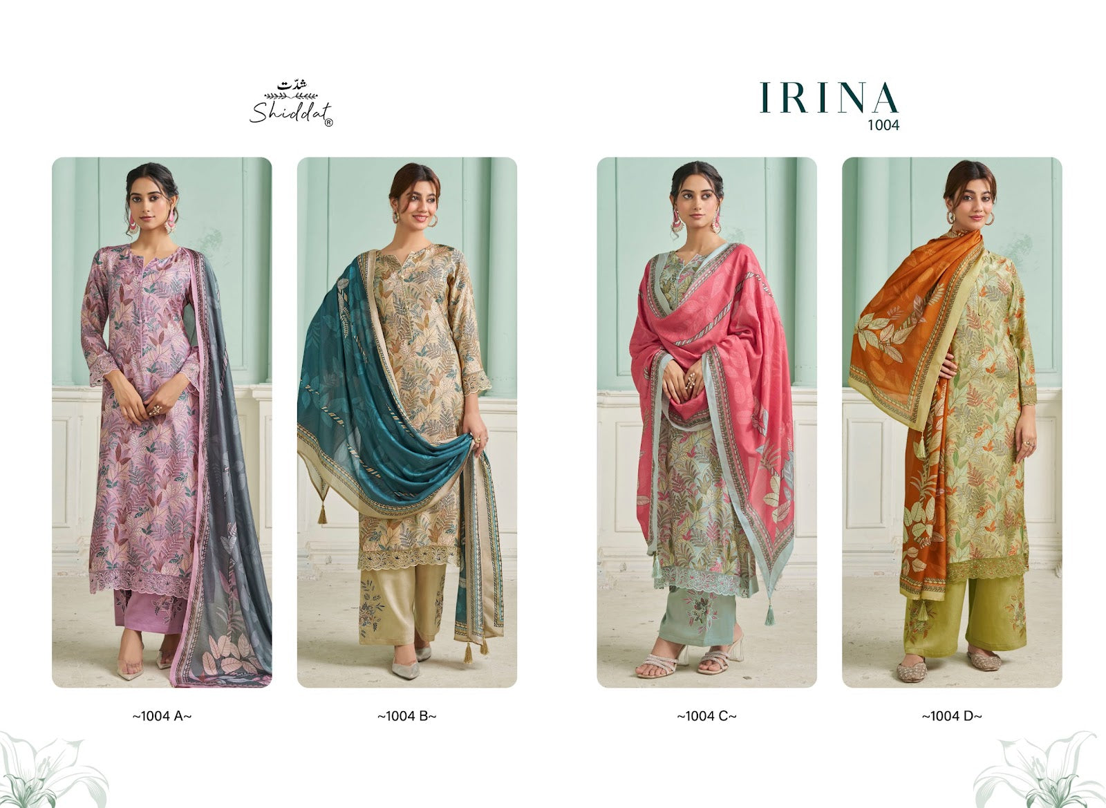 Irina 1004 Shiddat Muslin Pant Style Suits Exporter India