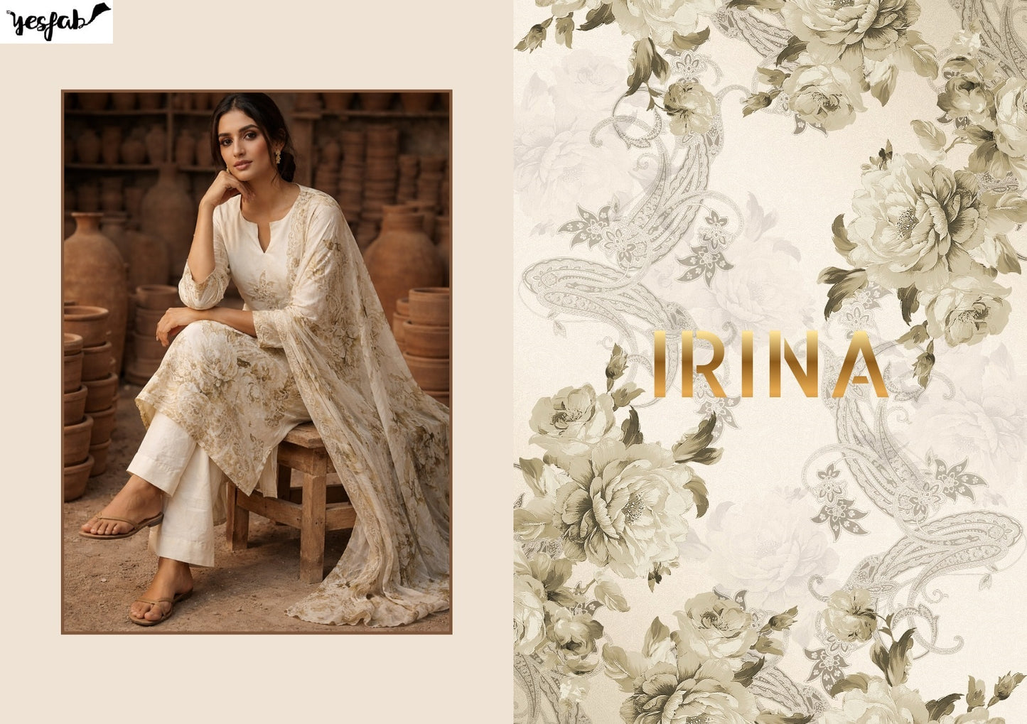 Irina Yesfab Lawn Pant Style Suits Supplier