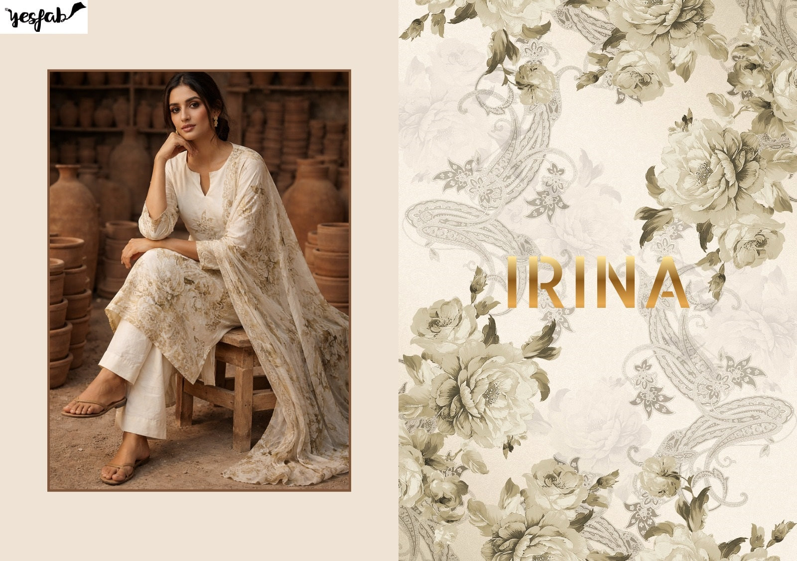 Irina Yesfab Lawn Pant Style Suits Supplier