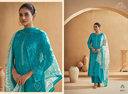 Iris 1001 Shiddat Pure Muslin Plazzo Style Suits Wholesale Rate