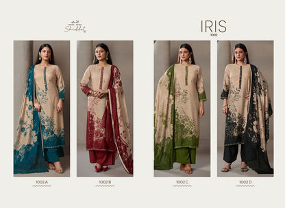 Iris 1002 Shiddat Muslin Plazzo Style Suits Wholesale Rate