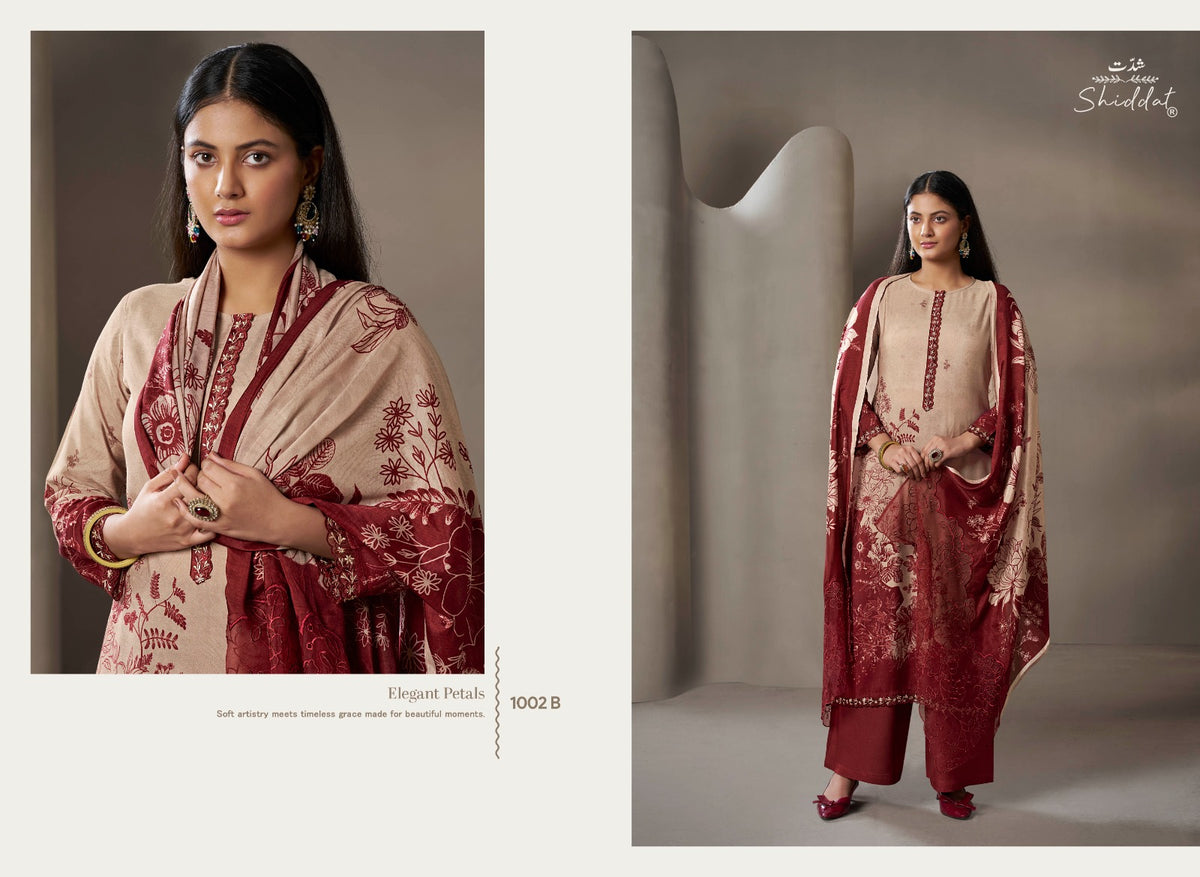 Iris 1002 Shiddat Muslin Plazzo Style Suits Wholesale Rate