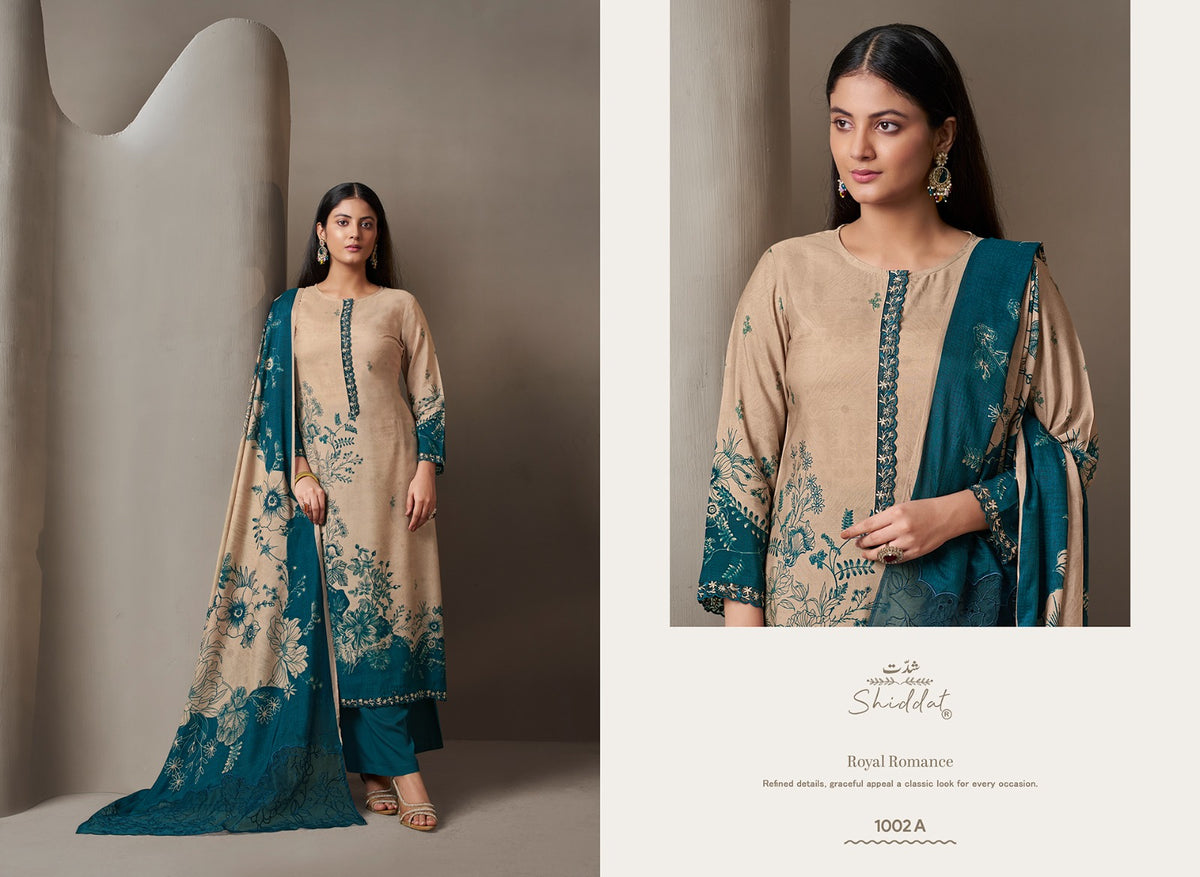 Iris 1002 Shiddat Muslin Plazzo Style Suits Wholesale Rate