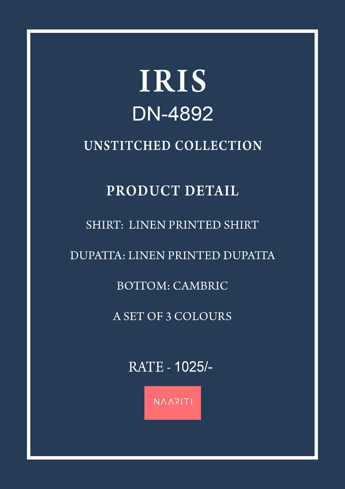 Iris 4892 Naariti Linen Salwar Suits Wholesaler Ahmedabad
