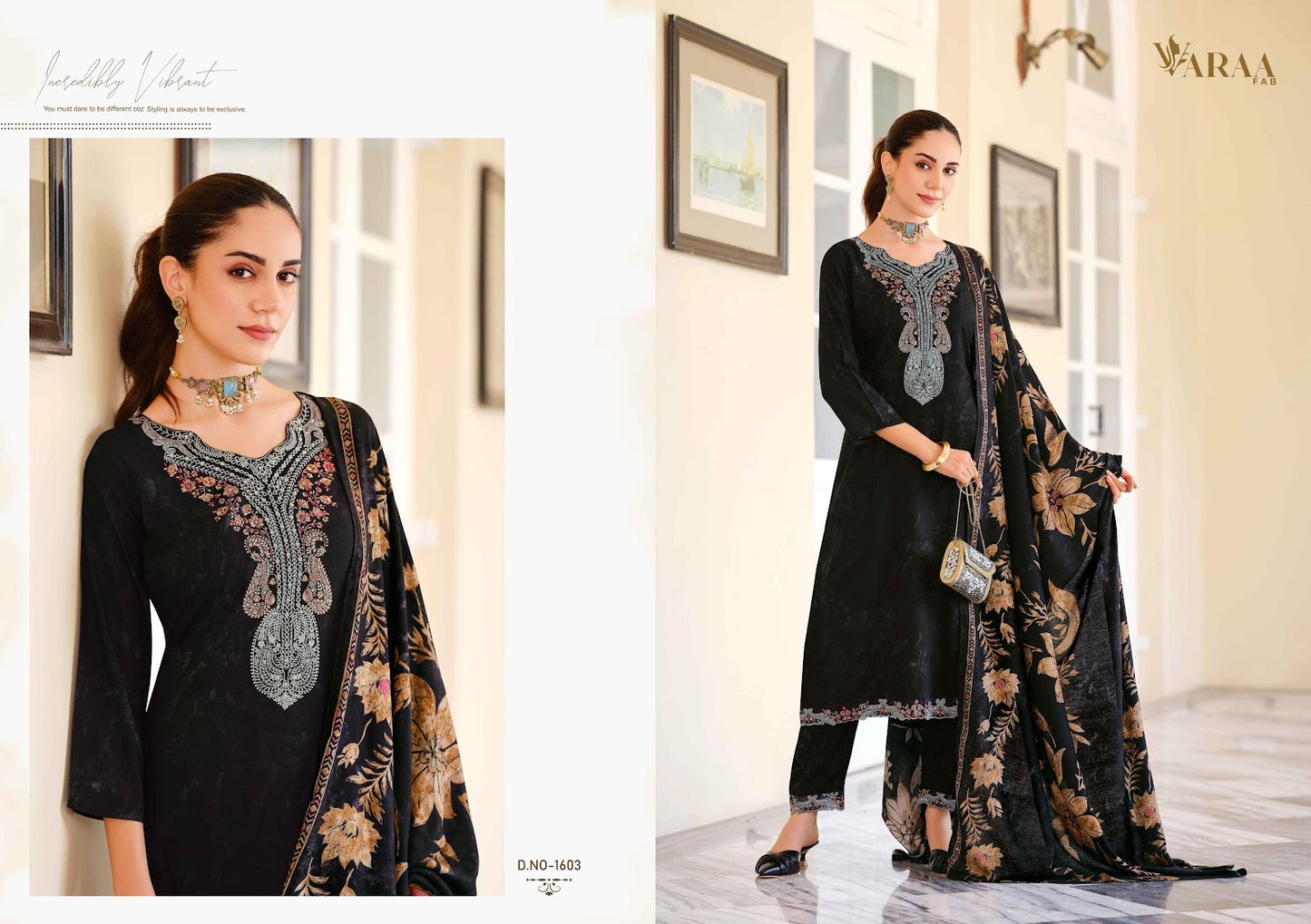Irish Varaa Fab Pure Viscose Pashmina Suits Supplier Ahmedabad