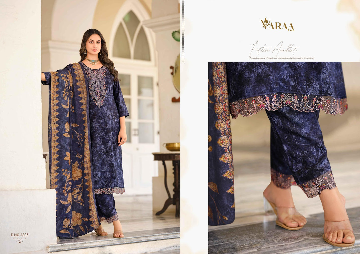 Irish Varaa Fab Pure Viscose Pashmina Suits Supplier Ahmedabad