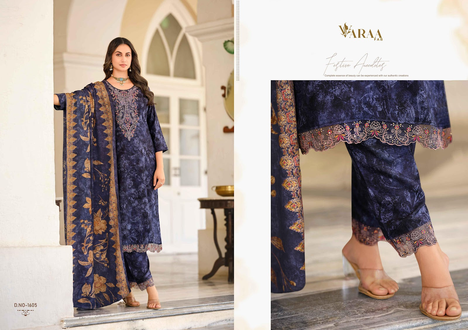 Irish Varaa Fab Pure Viscose Pashmina Suits Supplier Ahmedabad