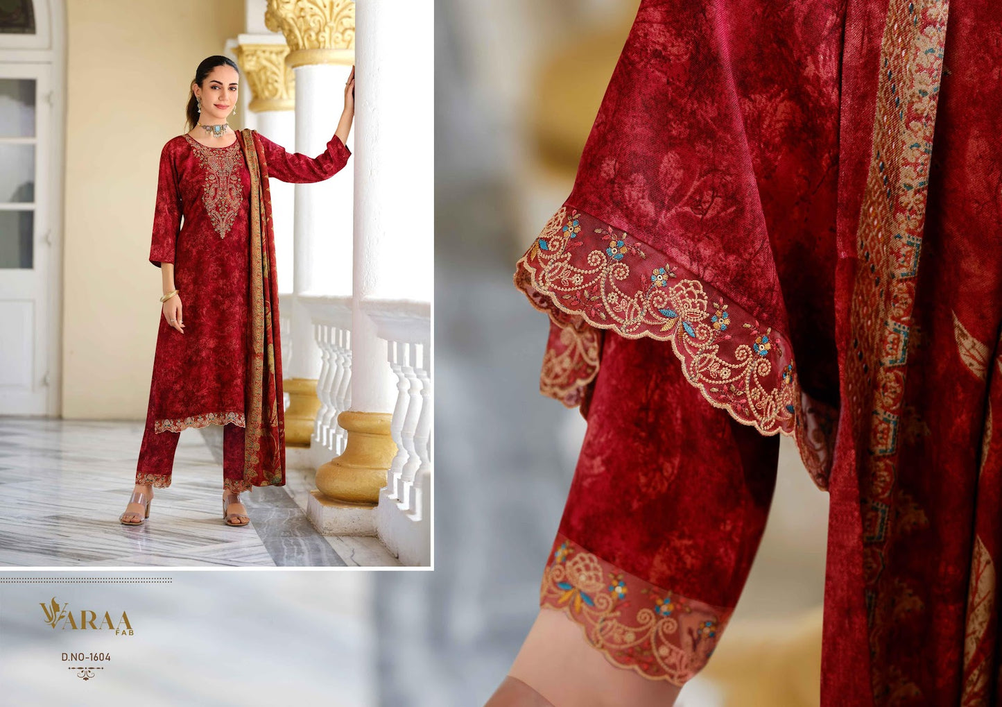 Irish Varaa Fab Pure Viscose Pashmina Suits Supplier Ahmedabad