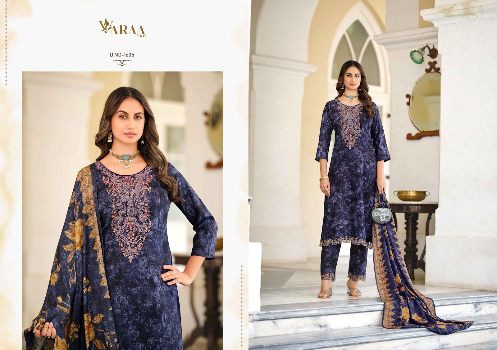 Irish Varaa Fab Pure Viscose Pashmina Suits Supplier Ahmedabad