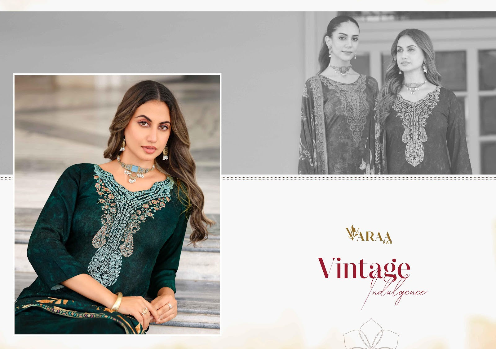 Irish Varaa Fab Pure Viscose Pashmina Suits Supplier Ahmedabad