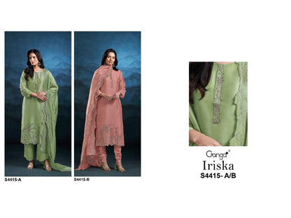 Iriska 4415 Ganga Silk Satin Plazzo Style Suits Supplier India
