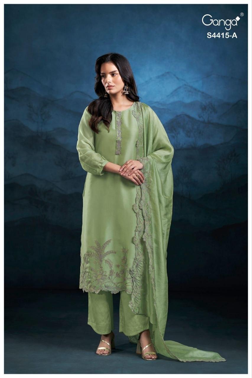 Iriska 4415 Ganga Silk Satin Plazzo Style Suits Supplier India