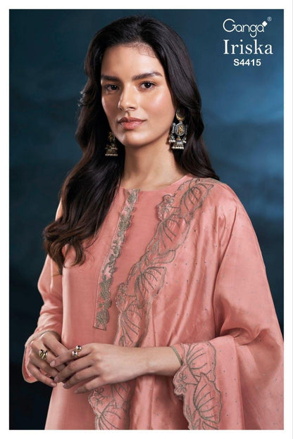 Iriska 4415 Ganga Silk Satin Plazzo Style Suits Supplier India