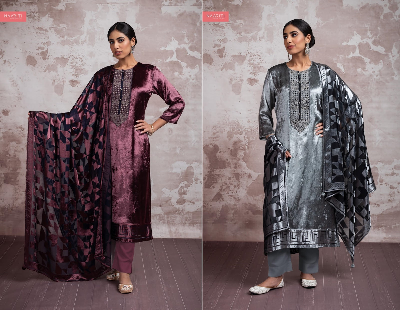 Iritya Naariti Velvet Suits Manufacturer Gujarat