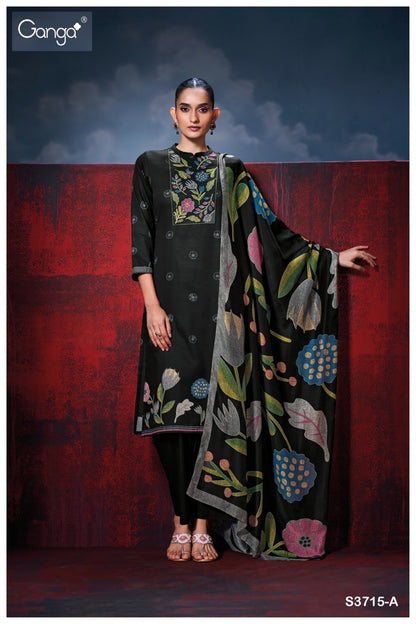 Isalith 3715 Ganga Premium Cotton Plazzo Style Suits Wholesale Rate