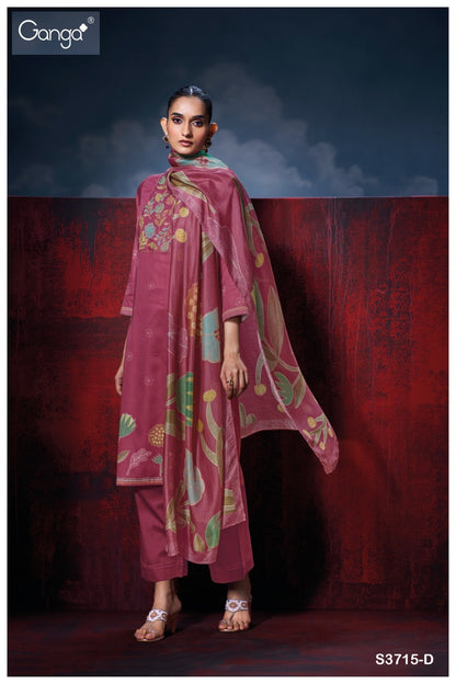 Isalith 3715 Ganga Premium Cotton Plazzo Style Suits Wholesale Rate