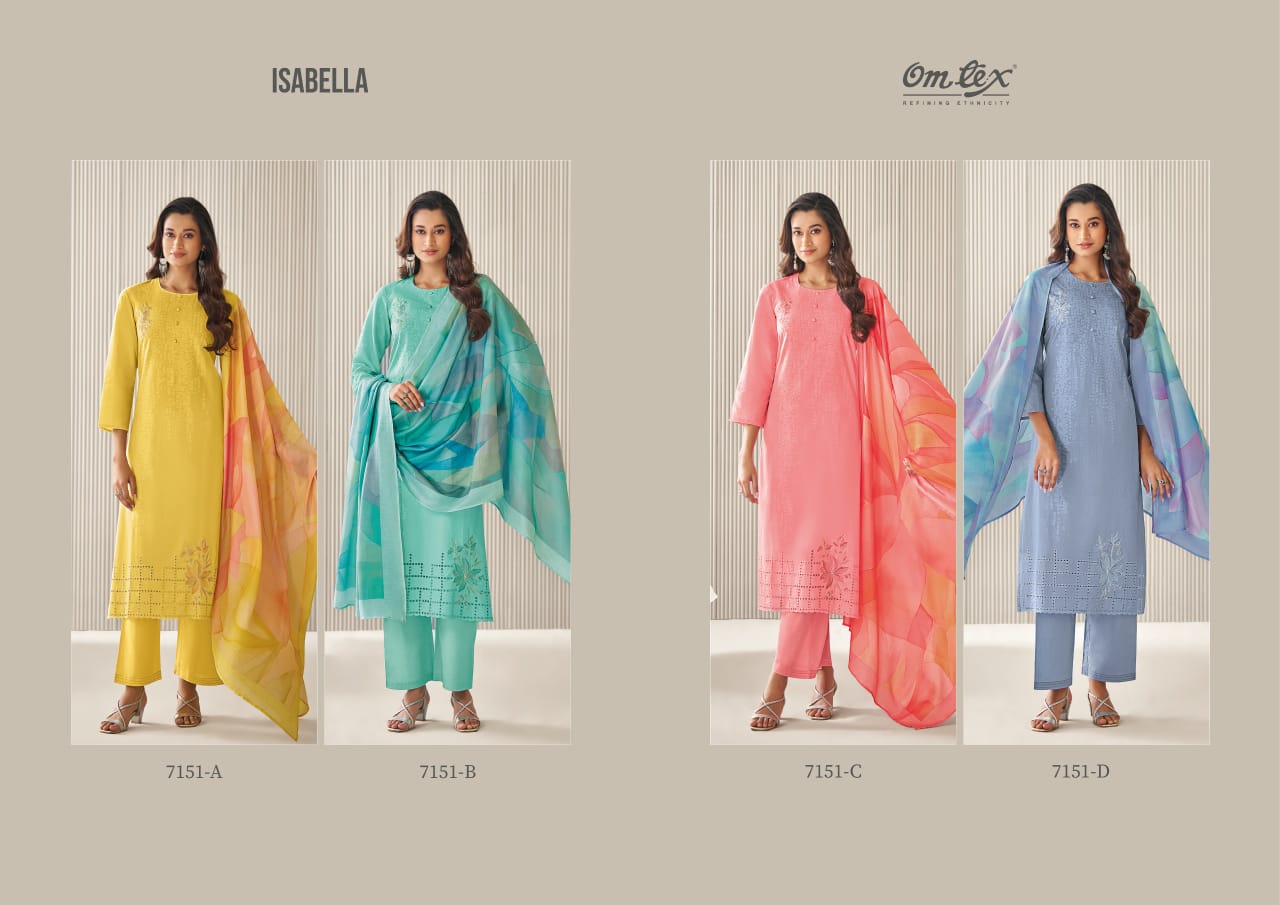 Isbella Omtex Pure Organdy Pant Style Suits Supplier Gujarat