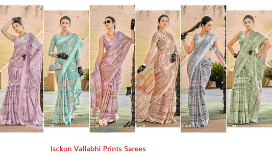 Isckon Vallabhi Prints Georgette Sarees Supplier India