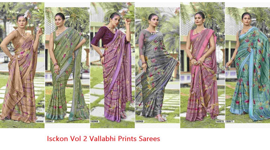 Isckon Vol 2 Vallabhi Prints Georgette Sarees Manufacturer India