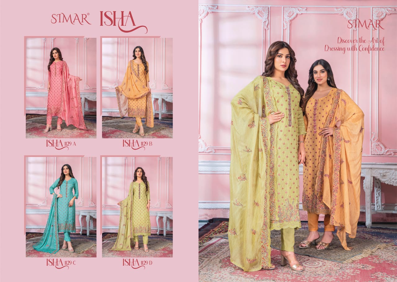 Isha 1129 Abcd Simar Viscose Muslin Pant Style Suits Supplier India