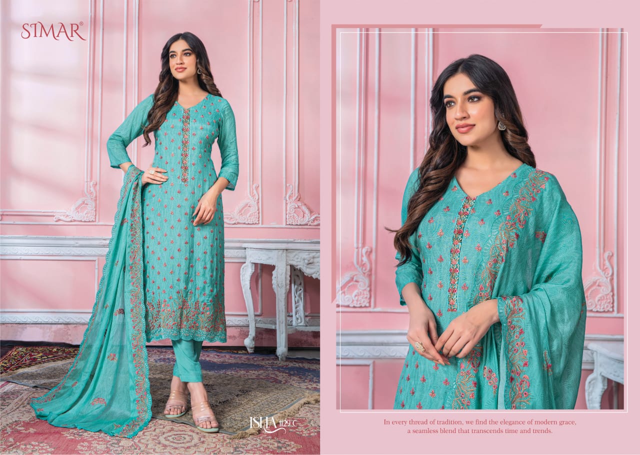 Isha 1129 Abcd Simar Viscose Muslin Pant Style Suits Supplier India