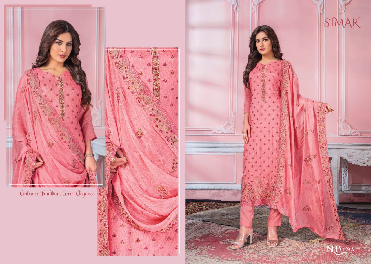 Isha 1129 Abcd Simar Viscose Muslin Pant Style Suits Supplier India