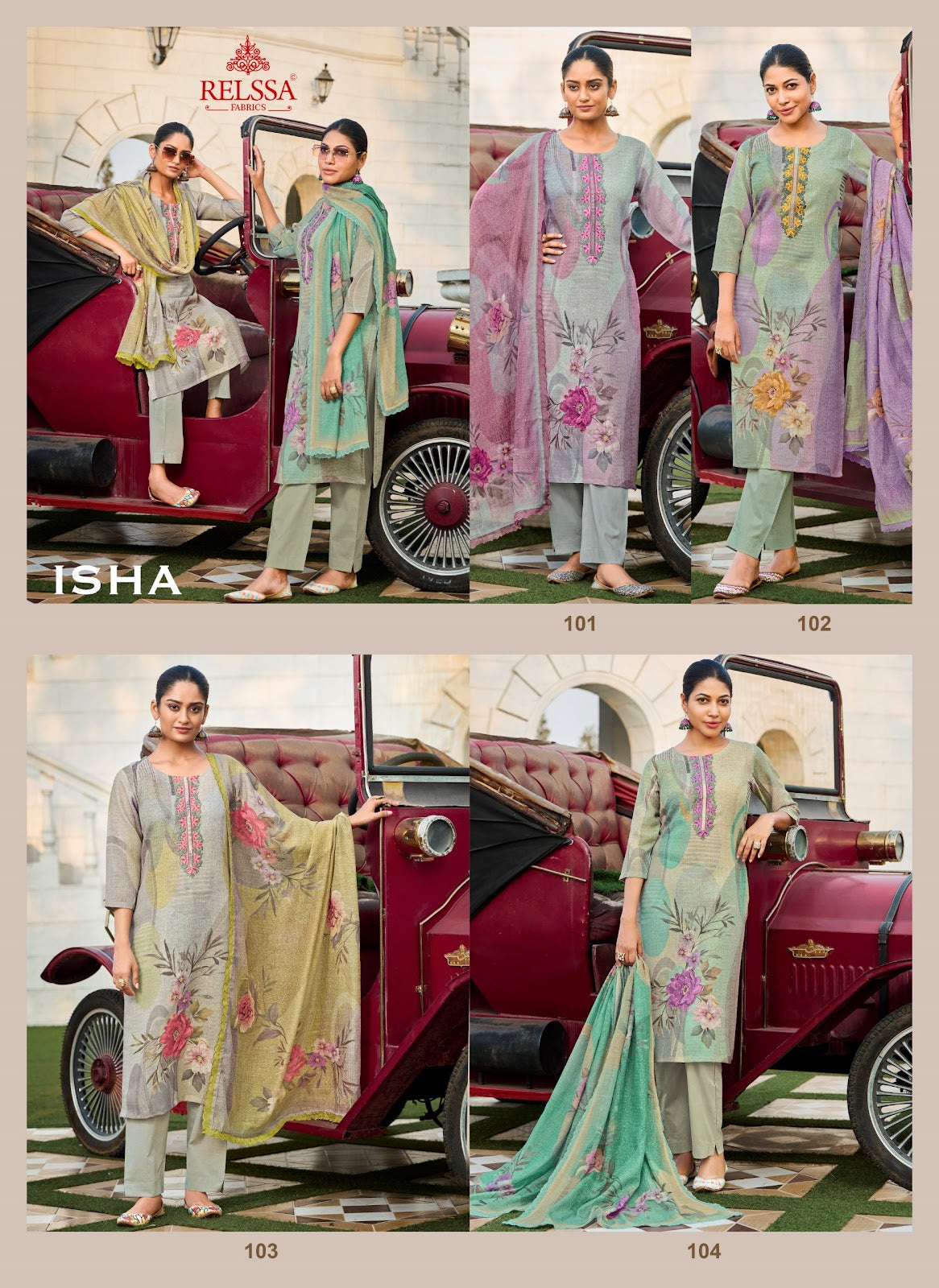 Isha Relssa Fabrics Linen Pant Style Suits Manufacturer Gujarat