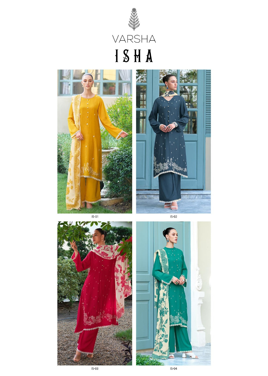 Isha Varsha Fashions Premium Cotton Plazzo Style Suits