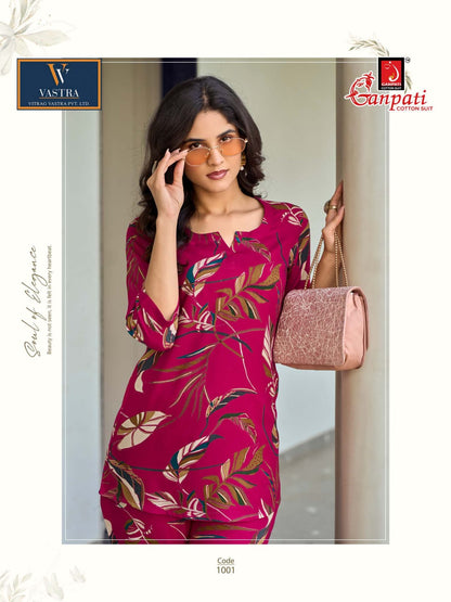 Isha Vol 12 Vastra Ganpati Rayon Co Ord Set Wholesale Rate