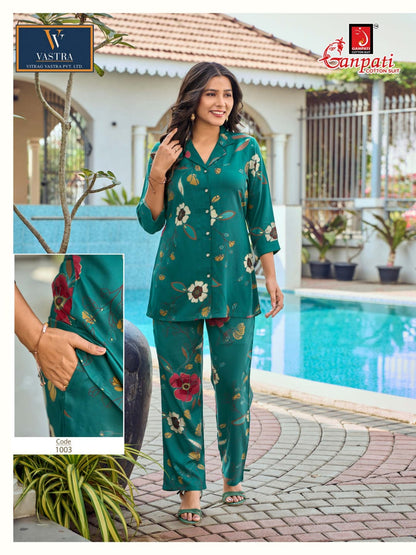Isha Vol 12 Vastra Ganpati Rayon Co Ord Set Wholesale Rate