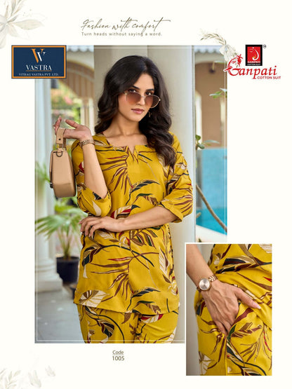 Isha Vol 12 Vastra Ganpati Rayon Co Ord Set Wholesale Rate