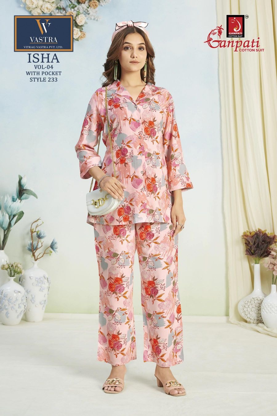 Isha Vol 4 Vastra Ganpati Cotton Rayon 14Kg Co Ord Set Manufacturer Ahmedabad