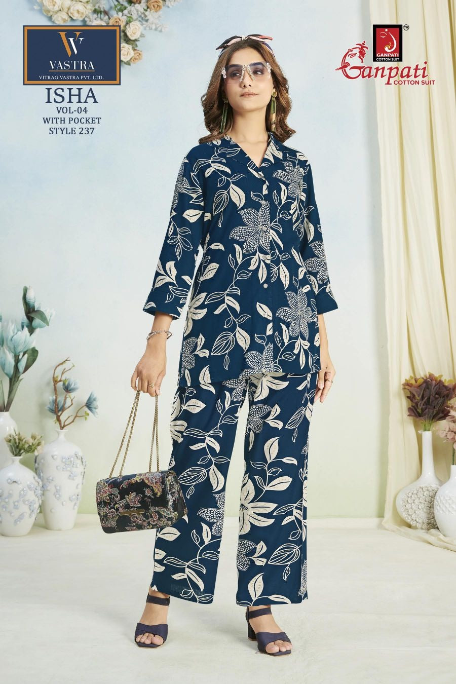 Isha Vol 4 Vastra Ganpati Cotton Rayon 14Kg Co Ord Set Manufacturer Ahmedabad