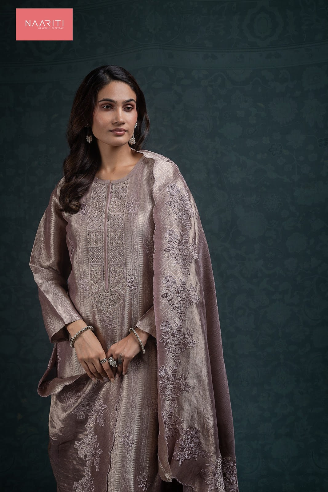 Ishaana 172 Naariti Silk Jacquard Pant Style Suits Wholesale Price