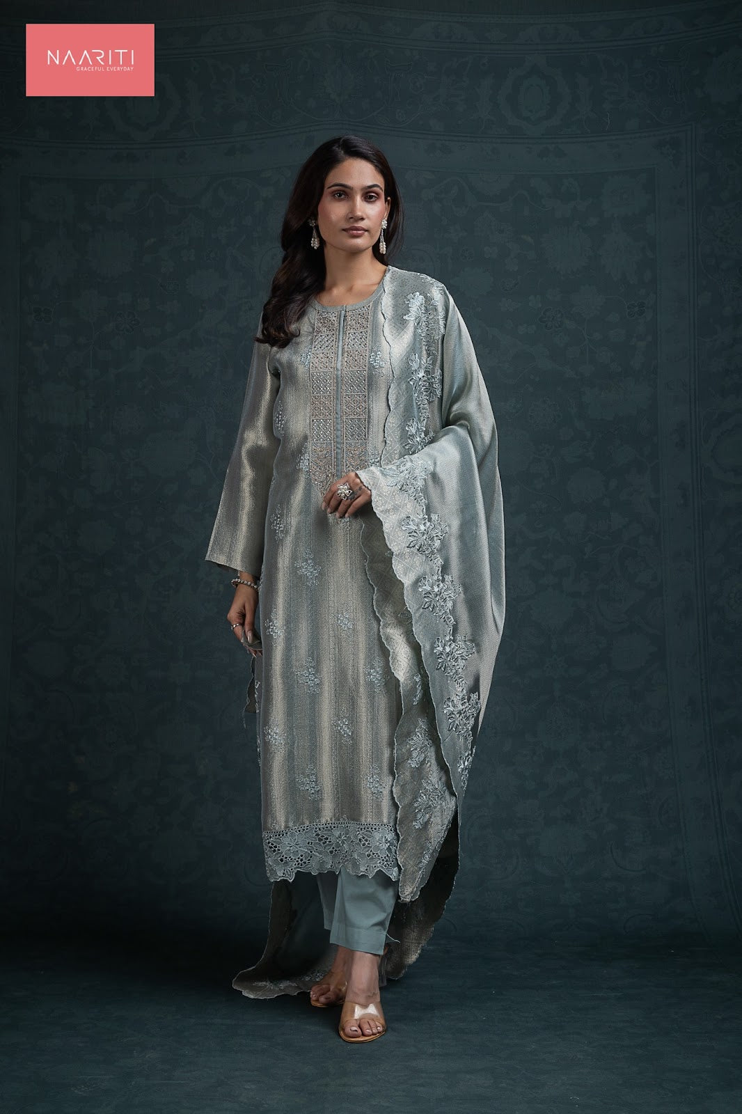 Ishaana 172 Naariti Silk Jacquard Pant Style Suits Wholesale Price