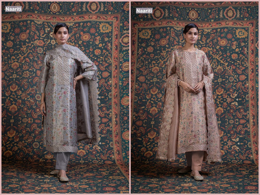 Ishana 2867 Naariti Silk Jacquard Pant Style Suits Supplier