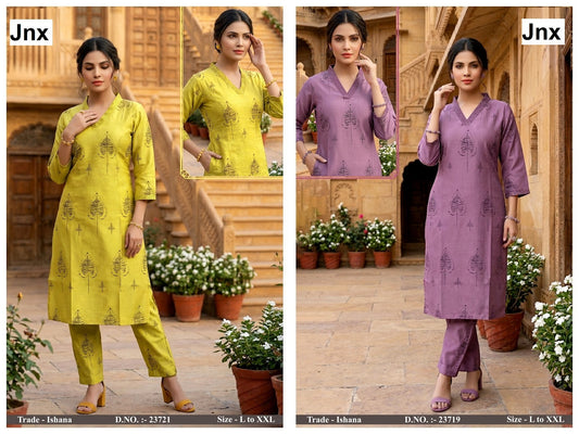 Ishana Jnx Vatican Kurti Pant Set Supplier Ahmedabad