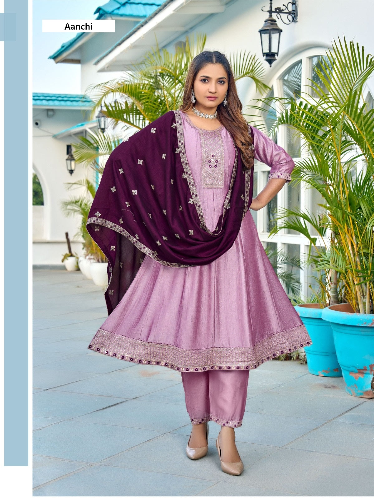 Ishani Aanchi Vichitra Silk Readymade Anarkali Suits Wholesaler India