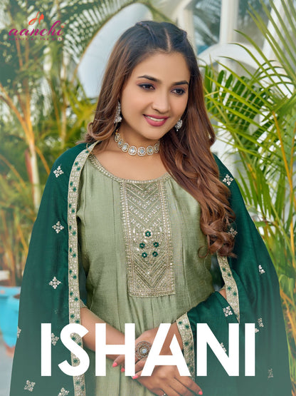 Ishani Aanchi Vichitra Silk Readymade Anarkali Suits Wholesaler India